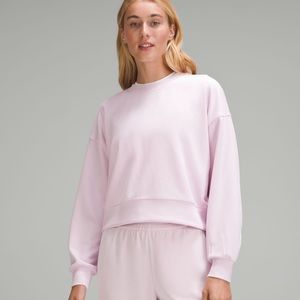 Lululemon Ribbed Softstreme Perfectly Oversized Cropped Crew  Meadowsweet Pink